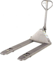 Vestil - 5,500 Lb Capacity, 7-3/4" Lift Stainless Steel Pallet Truck - 2-7/8" Min Lift Height, 48" Fork Length x 27" Fork Width, 27" Overall Width - Apex Tool & Supply