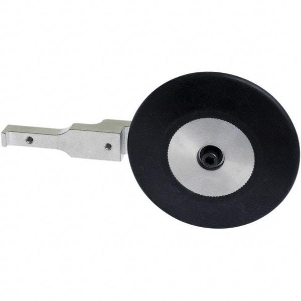 Dynabrade - 1/2" Wide Contact Arm - 24" Belt Length x 1" Belt Width, Round Radius, Rubber, 70" Contact Wheel Diam - Apex Tool & Supply