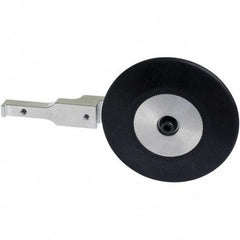 Dynabrade - 1/2" Wide Contact Arm - 24" Belt Length x 1" Belt Width, Round Radius, Rubber, 70" Contact Wheel Diam - Apex Tool & Supply