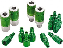 Legacy - 14 Piece 1/4" Body 1/4 NPT 300 psi Steel/Aluminum ARO Pneumatic Coupling Plug Set - Apex Tool & Supply