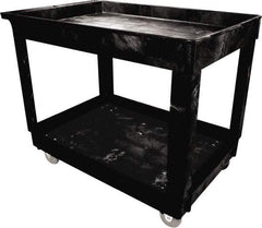 Rubbermaid - 300 Lb Capacity, 24" Wide x 40" Long x 32-3/8" High Standard Utility Cart - 2 Shelf, Plastic - Apex Tool & Supply