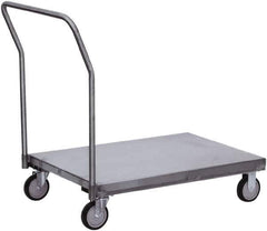 Jamco - 1,200 Lb Capacity Platform Truck - Stainless Steel Deck, 36" OAW, 9" Platform Height, Urethane Casters - Apex Tool & Supply