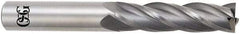 OSG - 3mm, 19mm LOC, 3mm Shank Diam, 57mm OAL, 4 Flute, Solid Carbide Square End Mill - Single End, Uncoated, Spiral Flute, 30° Helix, Centercutting, Right Hand Cut, Right Hand Flute, Series 464 - Apex Tool & Supply