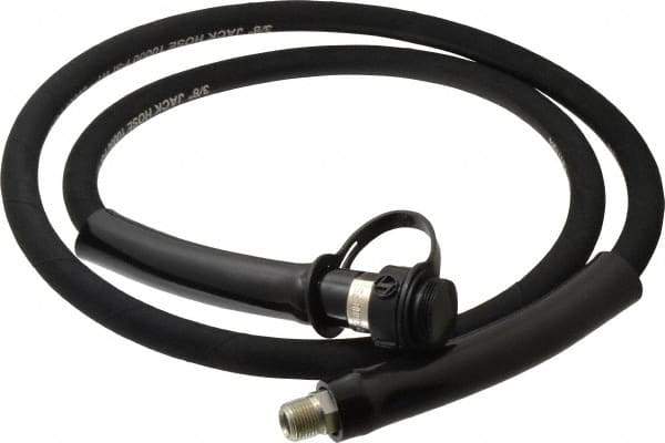 Value Collection - 3/8" Inside Diam x 3/8 NPT 6' Hydraulic Pump Hose - 10,000 psi, 3/8 NPTF Male Opposite End, Rubber - Apex Tool & Supply