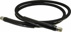 Value Collection - 1/4" Inside Diam x 3/8 NPT 6' Hydraulic Pump Hose - 10,000 psi, 3/8 NPTF Male Opposite End, Rubber - Apex Tool & Supply