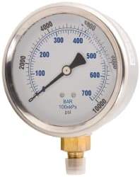 Value Collection - Hydraulic Pressure Gages & Adapters Type: Liquid-Filled Gauge Pressure Rating: 0 - 15000 - Apex Tool & Supply