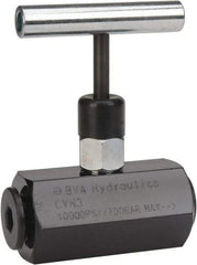 Value Collection - 3/8-18 Inlet Steel Hydraulic Control Valve - 3/8-18 Thread, 10,000 psi, 1.45" Wide x 2.52" Long - Apex Tool & Supply