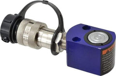 Value Collection - 5 Ton, 0.63" Stroke, 0.69 Cu In Oil Capacity, Portable Hydraulic Single Acting Cylinder - 1.1 Sq In Effective Area, 1.63" Lowered Ht., 2.26" Max Ht., 1.18" Cyl Bore Diam, 0.98" Plunger Rod Diam, 10,000 Max psi - Apex Tool & Supply