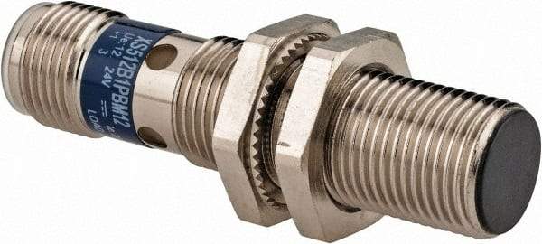 Telemecanique Sensors - PNP, NC, 2mm Detection, Cylinder Shielded, Inductive Proximity Sensor - 3 Wires, IP67, IP69K, 12 to 24 VDC, M12x1 Thread, 50mm Long x 0.71 Inch Wide - Apex Tool & Supply