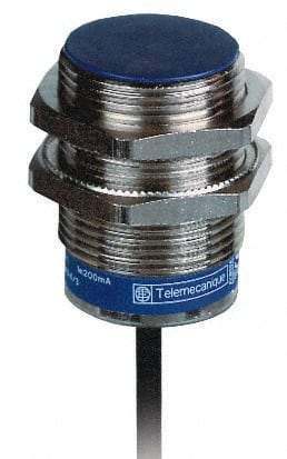 Telemecanique Sensors - NPN, PNP, NC, 10mm Detection, Cylinder, Inductive Proximity Sensor - 2 Wires, IP68, IP69, 12 to 48 VDC, M30x1.5 Thread, 62mm Long - Apex Tool & Supply