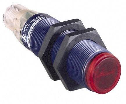 Telemecanique Sensors - 4 Pin M12 Connector, 30m Nominal Distance, Shock and Vibration Resistant, Through Beam Photoelectric Sensor - 12 to 24 VDC, 250 Hz, PBT, 76mm Long x 18mm Wide x 1.7 Inch High - Apex Tool & Supply
