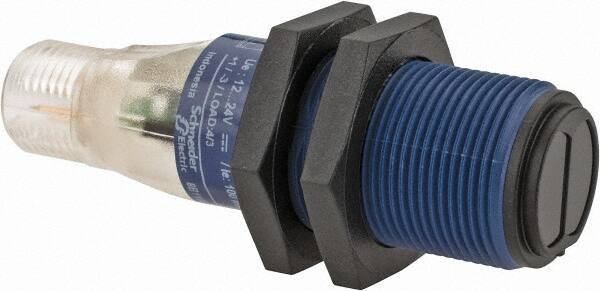 Telemecanique Sensors - 4 Pin M12 Connector, 4m Nominal Distance, Shock and Vibration Resistant, Retroreflective Photoelectric Sensor - 12 to 24 VDC, 500 Hz, PBT, 2.36 Inch Long x 0.71 Inch Wide - Apex Tool & Supply
