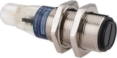 Telemecanique Sensors - 4 Pin M12 Connector, 4m Nominal Distance, Shock and Vibration Resistant, Retroreflective Photoelectric Sensor - 12 to 24 VDC, 500 Hz, Nickel Plated Brass, 2.36 Inch Long x 0.71 Inch Wide - Apex Tool & Supply