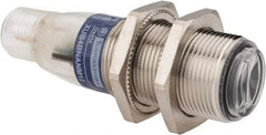 Telemecanique Sensors - 4 Pin M12 Connector, 0.1m Nominal Distance, Shock and Vibration Resistant, Diffused Photoelectric Sensor - 12 to 24 VDC, 500 Hz, Nickel Plated Brass, 2.36 Inch Long x 0.71 Inch Wide - Apex Tool & Supply