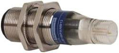 Telemecanique Sensors - 4 Pin M12 Connector, 2m Nominal Distance, Shock and Vibration Resistant, Polarized Retroreflective Photoelectric Sensor - 12 to 24 VDC, 500 Hz, Nickel Plated Brass, 2.44 Inch Long x 0.71 Inch Wide - Apex Tool & Supply