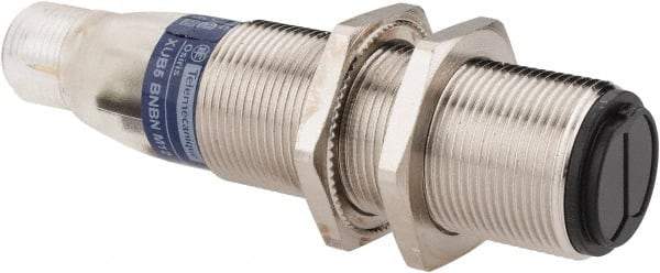 Telemecanique Sensors - 4 Pin M12 Connector, 0.6m Nominal Distance, Shock and Vibration Resistant, Diffused Photoelectric Sensor - 12 to 24 VDC, 500 Hz, Nickel Plated Brass, 2.99 Inch Long x 0.71 Inch Wide - Apex Tool & Supply