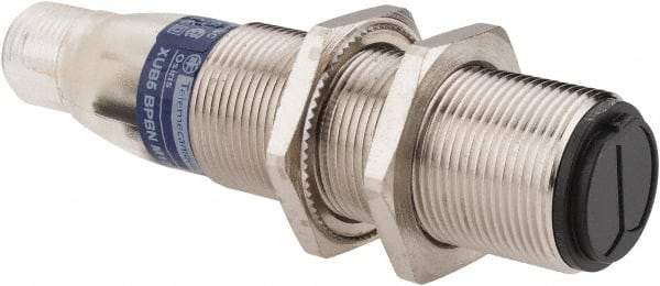 Telemecanique Sensors - 4 Pin M12 Connector, 0.6m Nominal Distance, Shock and Vibration Resistant, Diffused Photoelectric Sensor - 12 to 24 VDC, 500 Hz, Nickel Plated Brass, 2.99 Inch Long x 0.71 Inch Wide - Apex Tool & Supply
