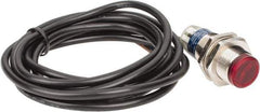 Telemecanique Sensors - Cable Connector, 2m Nominal Distance, Shock and Vibration Resistant, Polarized Retroreflective Photoelectric Sensor - 12 to 24 VDC, 500 Hz, Nickel Plated Brass, 1.89 Inch Long x 0.71 Inch Wide - Apex Tool & Supply