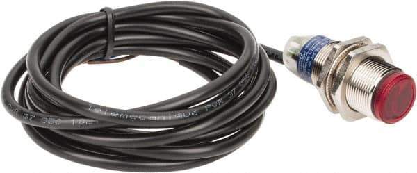Telemecanique Sensors - Cable Connector, 2m Nominal Distance, Shock and Vibration Resistant, Polarized Retroreflective Photoelectric Sensor - 12 to 24 VDC, 500 Hz, Nickel Plated Brass, 1.89 Inch Long x 0.71 Inch Wide - Apex Tool & Supply