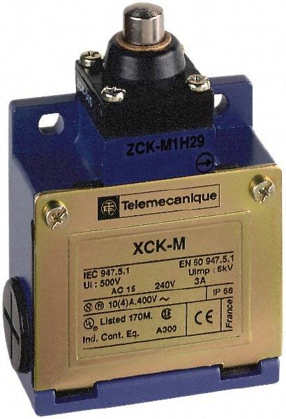 Telemecanique Sensors - DP, NC/NO, 240 VAC, Screw Terminal, End Plunger Actuator, General Purpose Limit Switch - IP66 IPR Rating - Apex Tool & Supply