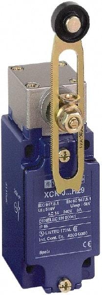 Telemecanique Sensors - DP, NC/NO, 240 VAC, Screw Terminal, Roller Lever Actuator, General Purpose Limit Switch - IP66 IPR Rating - Apex Tool & Supply