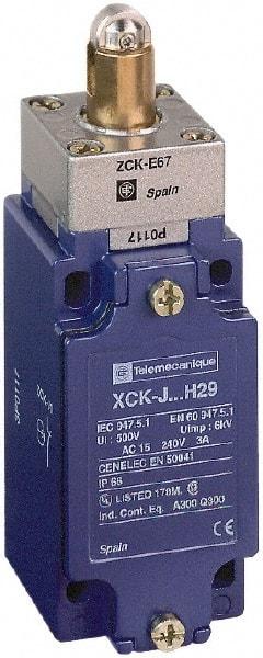 Telemecanique Sensors - DP, NC/NO, 240 VAC, Screw Terminal, Roller Plunger Actuator, General Purpose Limit Switch - IP66 IPR Rating - Apex Tool & Supply