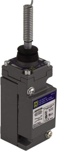 Square D - SPDT, NC/NO, 600 VAC at 1.20 Amp, 600 VDC at 0.10 Amp, Screw Terminal, Steel Spring Actuator, General Purpose Limit Switch - 1, 2, 4, 6, 12, 13, 6P NEMA Rating, IP66 IPR Rating - Apex Tool & Supply
