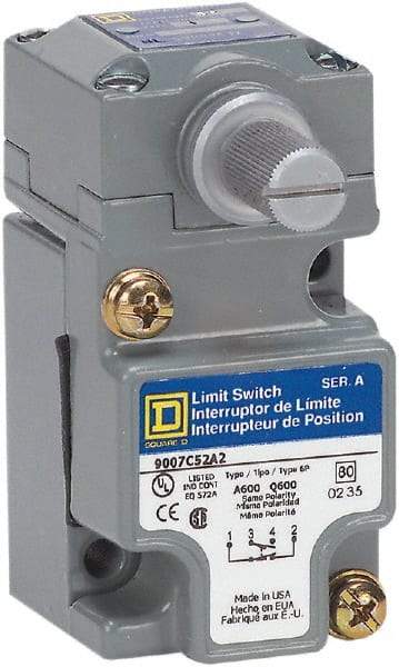 Square D - SPDT, NC/NO, Multiple VAC Levels, Screw Terminal, Rotary Head Actuator, General Purpose Limit Switch - 1, 2, 4, 6, 12, 13, 6P NEMA Rating, IP66 IPR Rating - Apex Tool & Supply
