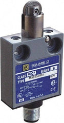 Square D - SPDT, NC/NO, Multiple VDC Levels, 4 Pin AC Micro Connector Terminal, Parallel Roller Plunger Actuator, General Purpose Limit Switch - 1, 2, 4, 6, 6P NEMA Rating, IP67 IPR Rating, 80 Ounce Operating Force - Apex Tool & Supply