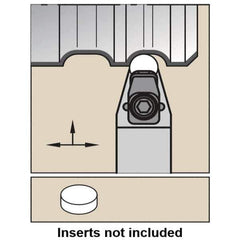 Kennametal - CRDN-MN, Neutral Cut, 0° Lead Angle, 25mm Shank Height x 25mm Shank Width, Negative Rake Indexable Turning Toolholder - 150mm OAL, RN..1204.. Insert Compatibility, Series MTS - Apex Tool & Supply