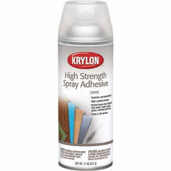 Krylon - 11 oz Aerosol Clear Spray Adhesive - High Tack, 120°F Heat Resistance, 15 Sq Ft Coverage, High Strength Bond, 120 min Max Bonding Time, Flammable - Apex Tool & Supply
