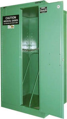 Securall Cabinets - 1 Door, Green Steel Standard Safety Cabinet for Flammable and Combustible Liquids - 46" High x 43" Wide x 18" Deep, Self Closing Door, 3 Point Key Lock, H Cylinder Capacity - Apex Tool & Supply
