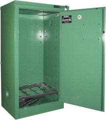 Securall Cabinets - 1 Door, Green Steel Standard Safety Cabinet for Flammable and Combustible Liquids - 46" High x 23" Wide x 18" Deep, Self Closing Door, 3 Point Key Lock, D, E Cylinder Capacity - Apex Tool & Supply