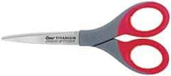 Clauss - 3-1/8" LOC, 7" OAL Titanium Shears - Right Hand, Straight Handle, For General Purpose Use - Apex Tool & Supply