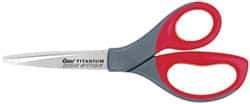 Clauss - 3-1/2" LOC, 8" OAL Titanium Shears - Right Hand, Straight Handle, For General Purpose Use - Apex Tool & Supply