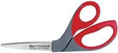 Clauss - 3-1/2" LOC, 8" OAL Titanium Shears - Right Hand, Offset Handle, For General Purpose Use - Apex Tool & Supply