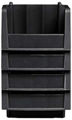 Akro-Mils - 11-7/8" Deep, Black Polypropylene Hopper Stacking Bin - 5" High x 8-3/8" Wide x 11-7/8" Long - Apex Tool & Supply