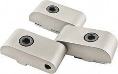 80/20 Inc. - 57mm Long x 43.6mm Wide x 13mm Thick, Heavy Duty Hinge - Aluminum, Clear Anodized Finish - Apex Tool & Supply
