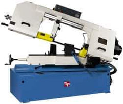 Rong Fu - 5 x 19" Max Capacity, Manual Variable Speed Pulley Horizontal Bandsaw - 30 to 120 & 98 to 363 SFPM Blade Speed, 220 Volts, 45°, 3 hp, 3 Phase - Apex Tool & Supply