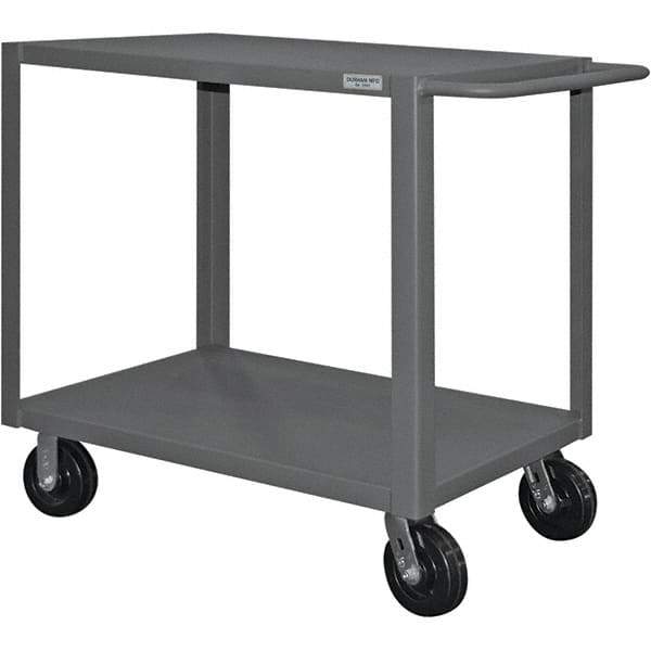 Durham - 4,000 Lb Capacity, 30" Wide x 60" Long x 37-1/2" High Heavy Duty Service Cart - 2 Shelf, Steel - Apex Tool & Supply