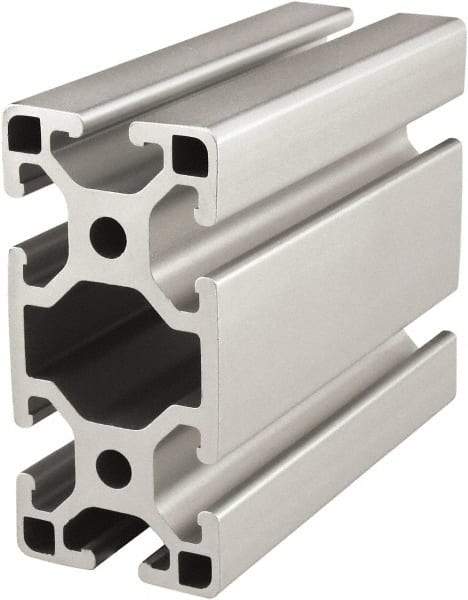 80/20 Inc. - 4 Meters Long x 40 mm Wide x 80 mm Deep, T-Slotted Aluminum Extrusion - Clear Anodized Finish - Apex Tool & Supply