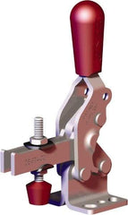 De-Sta-Co - 607 Lb Holding Capacity, Vertical Handle, Manual Hold Down Toggle Clamp - 72° Handle Movement, 90° Bar Opening, U-Bar, Flanged Base, Carbon Steel - Apex Tool & Supply