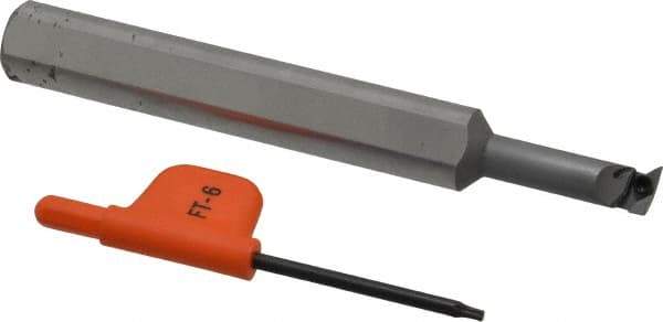 Kennametal - GP..., 5° Lead Angle CSPI Internal Right Hand Indexable Profiling Toolholder - 1/2" Shank Width, 4" Long, Steel, Through Coolant - Apex Tool & Supply