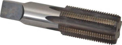 Hertel - 1-3/4 - 8 UNS 6 Flute Bright Finish High Speed Steel Straight Flute Standard Hand Tap - Bottoming, Right Hand Thread, 7" OAL, 3-9/16" Thread Length, H6 Limit, Through Coolant - Apex Tool & Supply