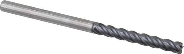 Kennametal - 1/4", 4 Flute, Solid Carbide, 0.015" Corner Radius End Mill - 4" OAL, 1-3/4" LOC - Apex Tool & Supply