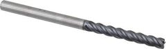 Kennametal - 1/4", 4 Flute, Solid Carbide, 0.015" Corner Radius End Mill - 4" OAL, 1-3/4" LOC - Apex Tool & Supply