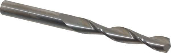 Hertel - 3/8" 135° Solid Carbide Jobber Drill - Right Hand Cut, Parabolic Flute, 4-1/4" OAL, Split Point - Apex Tool & Supply