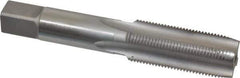 Hertel - M20x1.50 Metric Fine 4 Flute Bright Finish High Speed Steel Straight Flute Standard Hand Tap - Plug, Left Hand Thread, 4-15/32" OAL, D6 Limit - Apex Tool & Supply