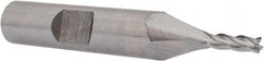Hertel - 3mm, 3/8" LOC, 3/8" Shank Diam, 2-5/16" OAL, 4 Flute, Cobalt Square End Mill - Single End, Uncoated, 30° Helix, Centercutting, Right Hand Cut - Apex Tool & Supply