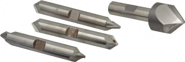 Hertel - 4 Piece 1" Cutter Head Diam, Cobalt Chamfer Mill Set - Apex Tool & Supply